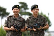 BTS' RM and V discharged from South Korean military | Image via: Getty